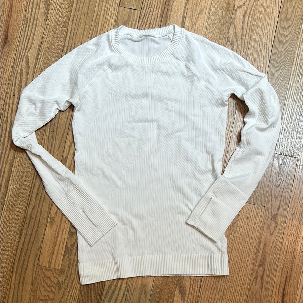 Lululemon Athletica White Long Sleeve Tee